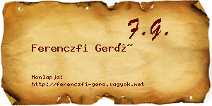 Ferenczfi Gerő névjegykártya